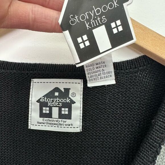 Storybook Knits Women’s Beaded Hand Knit Large Red Orange Poppy Flower Black Gre - Picture 4 of 8